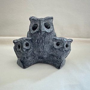 Little Vintage Three Owl Sculpture